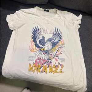 White Graphic Rock 'N' Roll Tee